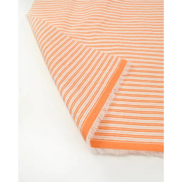 Bubble Cotton Seersucker Fabric - Mini Stripe Orange – view 2 – Truro Fabrics