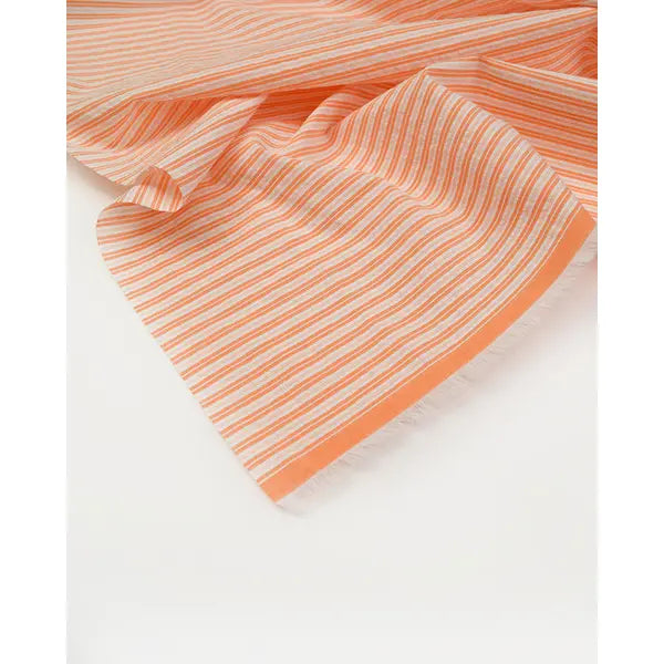 Bubble Cotton Seersucker Fabric - Mini Stripe Orange – view 3 – Truro Fabrics