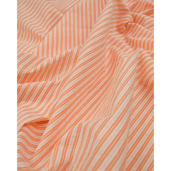 Bubble Cotton Seersucker Fabric - Mini Stripe Orange – Truro Fabrics