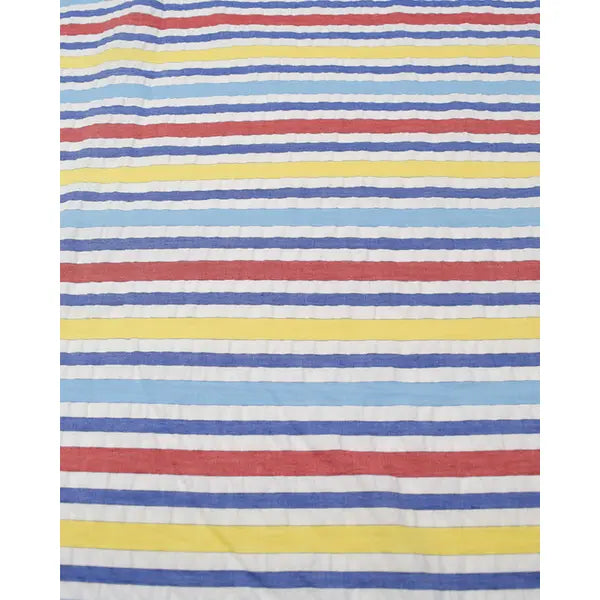 Bubble Cotton Seersucker Fabric - Seaside Stripe – view 4 – Truro Fabrics