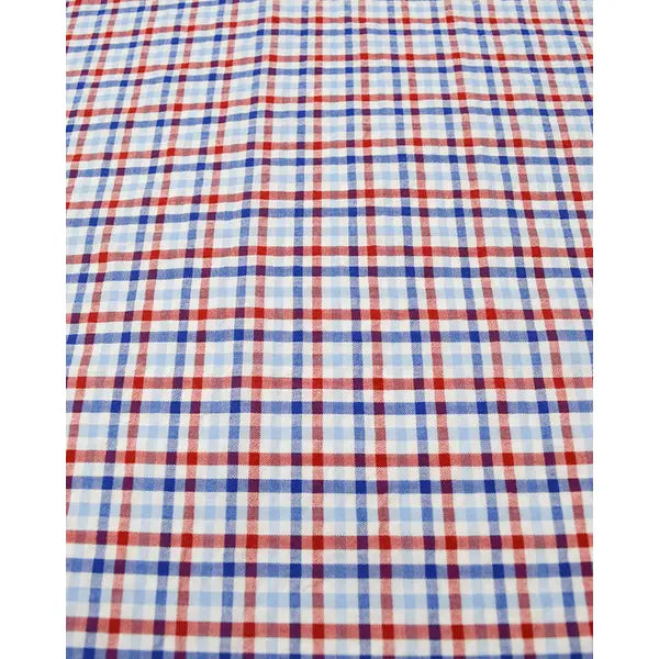 Bubble Gingham Cotton Seersucker Fabric - Red White & Blue – view 3 – Truro Fabrics