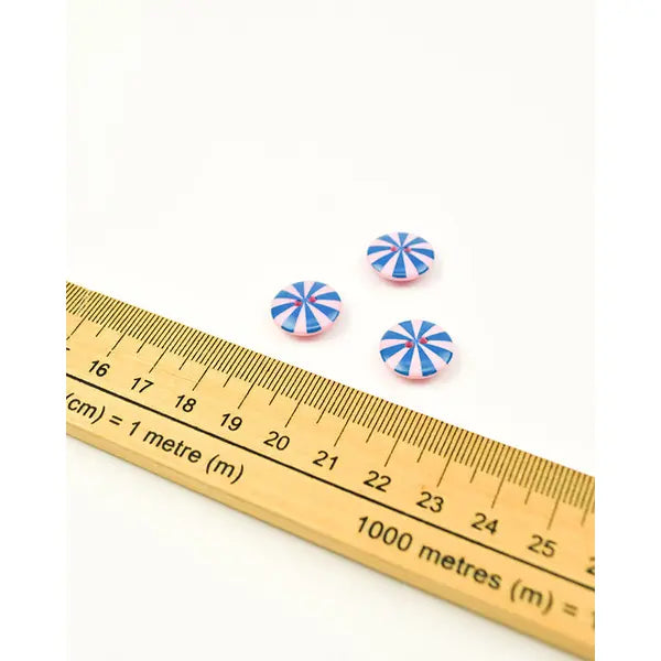 Button - Kaffe Fassett - Radiate - Pink & Blue - 15mm – view 3 – Truro Fabrics