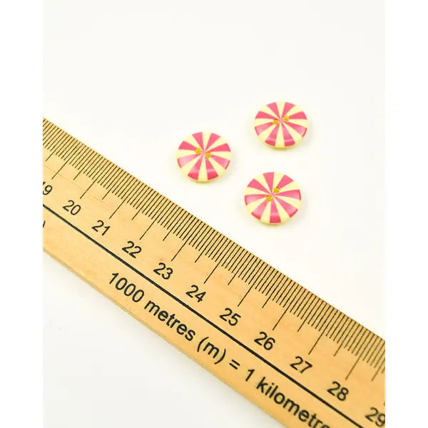 Button - Kaffe Fassett - Radiate - Pink & Yellow - 15mm – view 3 – Truro Fabrics