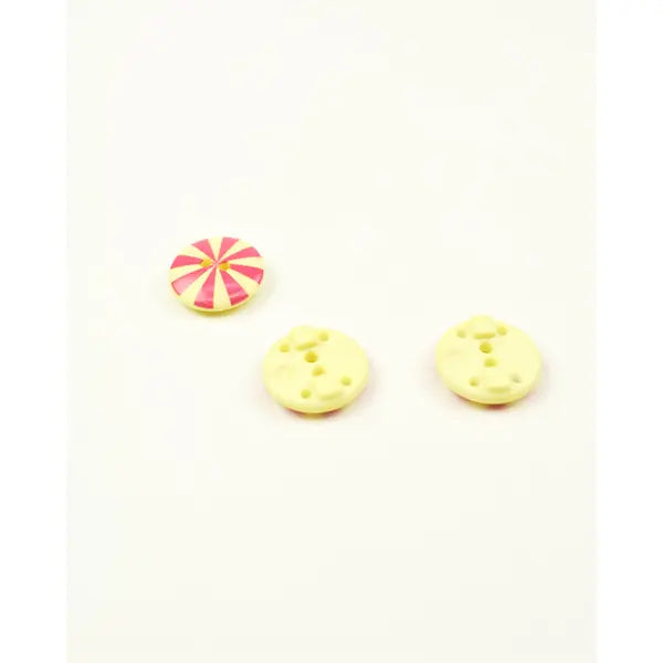 Button - Kaffe Fassett - Radiate - Pink & Yellow - 15mm – view 4 – Truro Fabrics