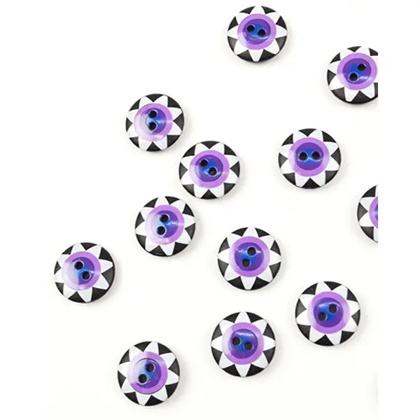 Button - Kaffe Fassett - Starflower Blackcurrant - 15mm – Truro Fabrics