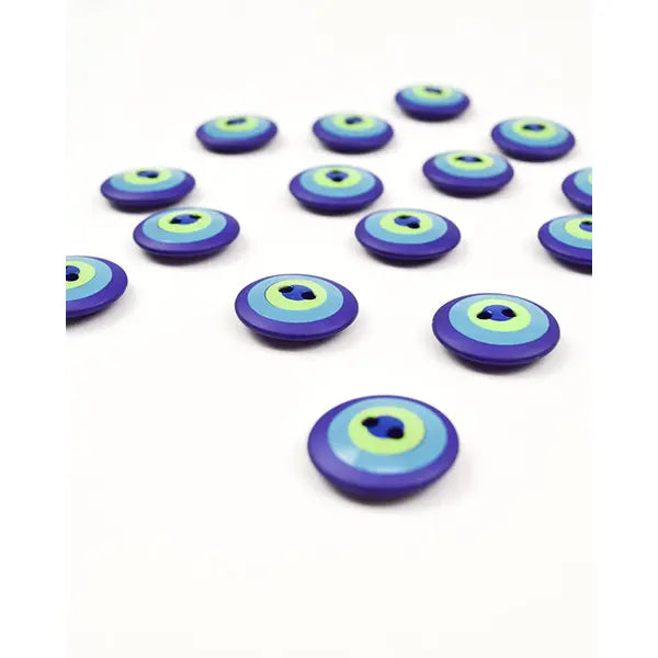 Button - Kaffe Fassett - Target - Blue - 20mm – view 2 – Truro Fabrics