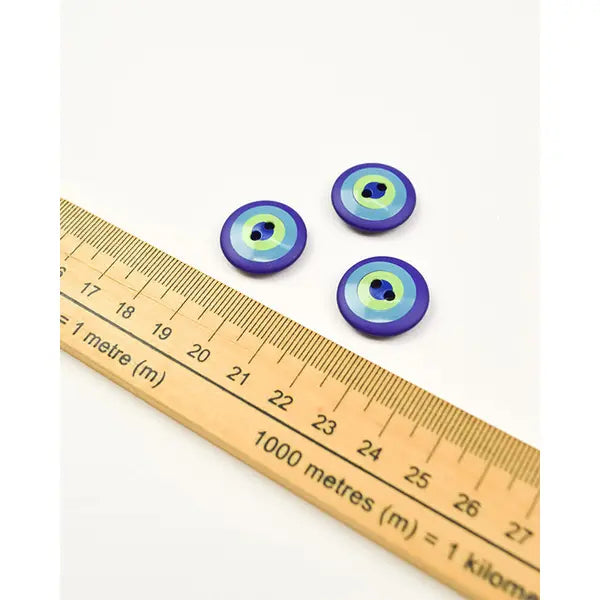 Button - Kaffe Fassett - Target - Blue - 20mm – view 3 – Truro Fabrics
