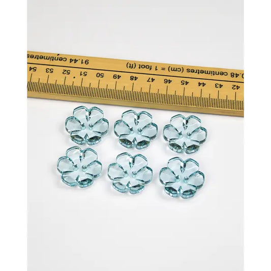 Button - Crystal Daisy Sky - 24mm – view 2 – Truro Fabrics