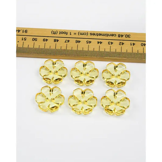 Button - Crystal Daisy Yellow - 24mm – view 2 – Truro Fabrics