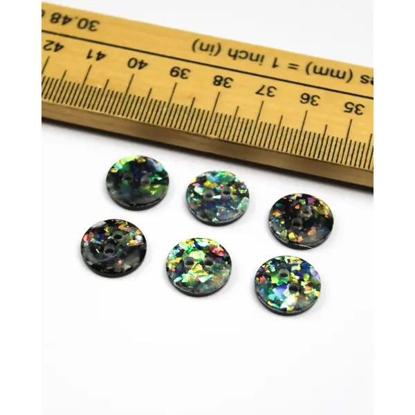 Button - Disco Terrazzo - 14mm – view 2 – Truro Fabrics