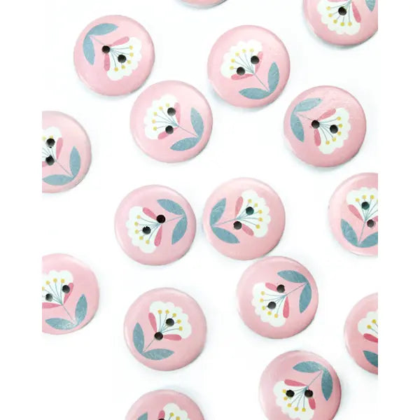 Button - Folk Flower - 25mm – Truro Fabrics