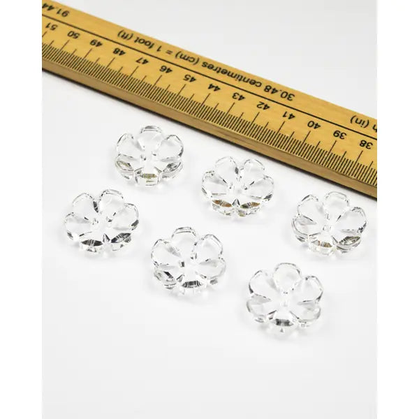 Button - Crystal Daisy Clear - 24mm – view 2 – Truro Fabrics