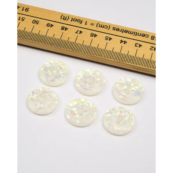 Button - Disco Terrazzo White - 20mm – view 2 – Truro Fabrics