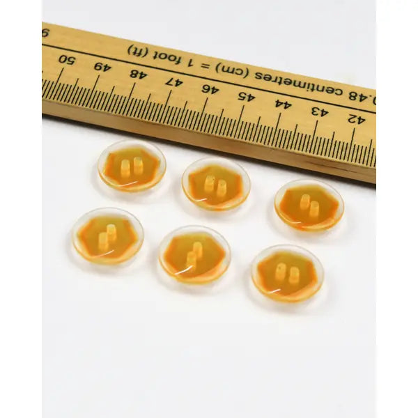 Button - Hexy Yellow - 18mm – view 3 – Truro Fabrics