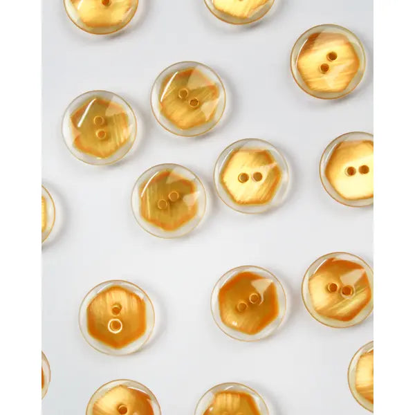 Button - Hexy Yellow - 18mm – Truro Fabrics