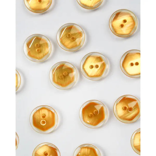 Button - Hexy Yellow - 18mm – Truro Fabrics
