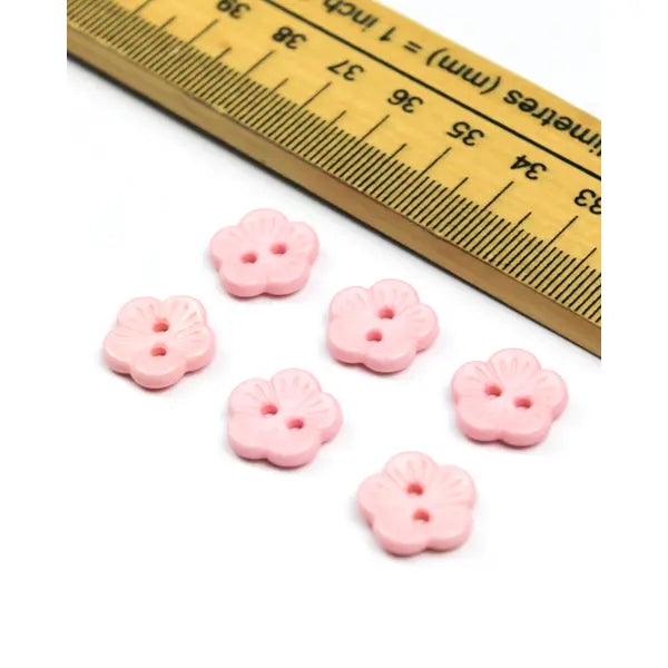 Button - Petit Fleur Pink - 14mm – view 2 – Truro Fabrics