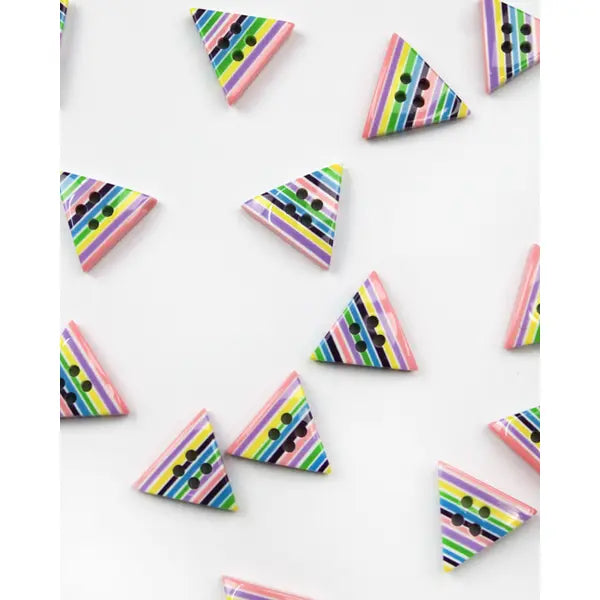 Button - Stripey Triangle - Allsorts - 20mm – Truro Fabrics