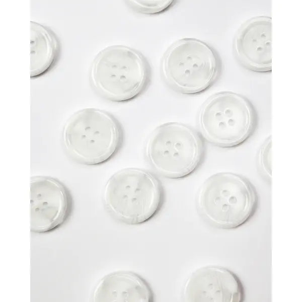 Button - 20mm - Marble Snow – Truro Fabrics