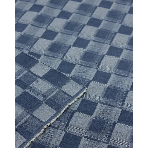 10.5oz Checkered Jacquard Denim - Jeans Blue – Truro Fabrics