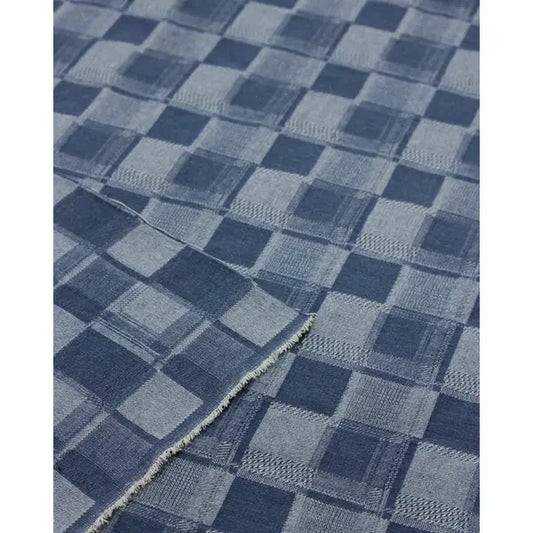 10.5oz Checkered Jacquard Denim - Jeans Blue – Truro Fabrics