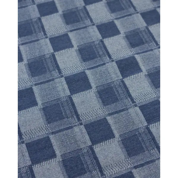 10.5oz Checkered Jacquard Denim - Jeans Blue – view 3 – Truro Fabrics