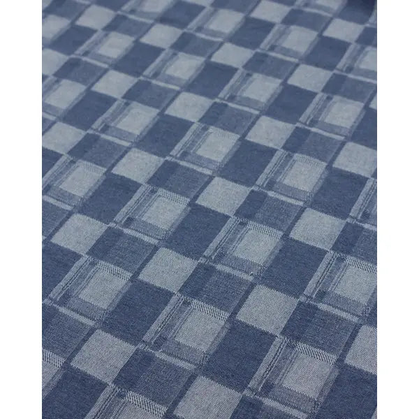 10.5oz Checkered Jacquard Denim - Jeans Blue – view 4 – Truro Fabrics