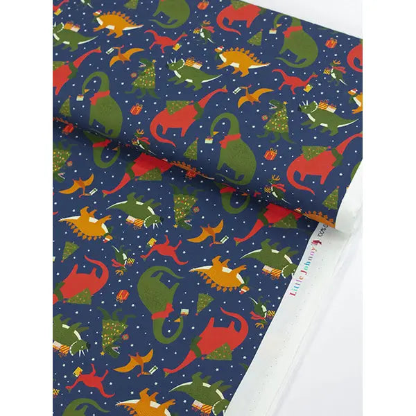 Christmas Cotton Fabric - Jurassic Jingle – view 2 – Truro Fabrics