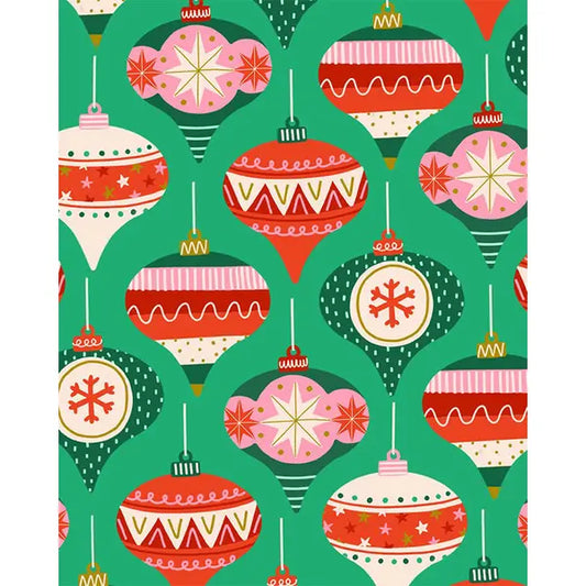 Christmas Patchwork Fabric - Oh What Fun! - Baubles – Truro Fabrics