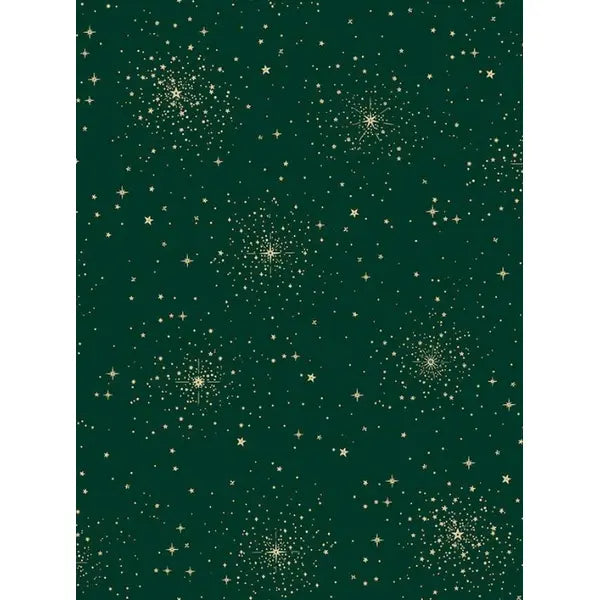 Christmas Patchwork Fabric - Good Tidings - Christmas Star Green – view 2 – Truro Fabrics