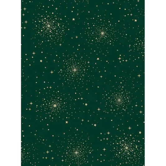 Christmas Patchwork Fabric - Good Tidings - Christmas Star Green – Truro Fabrics