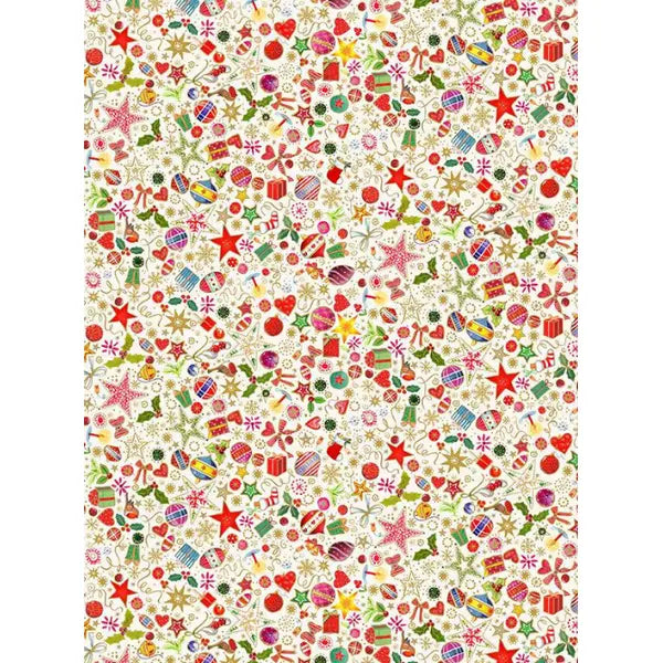 Christmas Patchwork Fabric - Jolly St Nick - Christmas Treasures Cream – Truro Fabrics