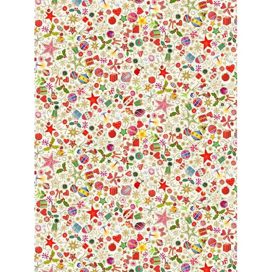 Christmas Patchwork Fabric - Jolly St Nick - Christmas Treasures Cream – Truro Fabrics