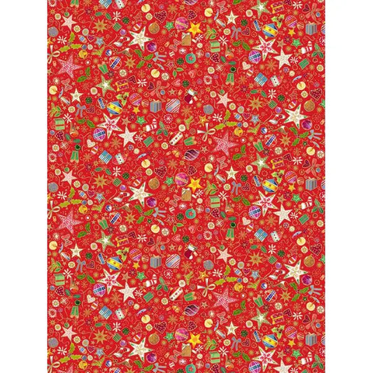 Christmas Patchwork Fabric - Jolly St Nick - Christmas Treasures Red – Truro Fabrics