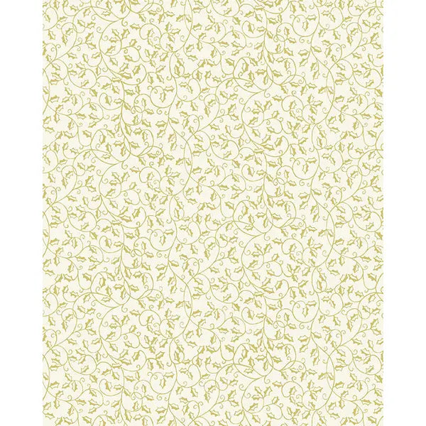 Christmas Patchwork Cotton Fabric - Festive Foliage - Holly Scroll Cream – Truro Fabrics
