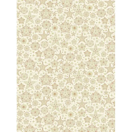 Christmas Patchwork Fabric - Good Tidings - Frosty Cream – Truro Fabrics