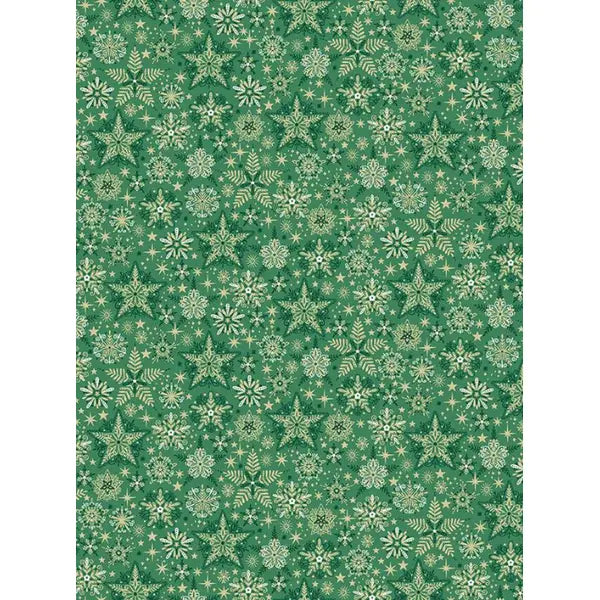Christmas Patchwork Fabric - Good Tidings - Frosty Green – view 2 – Truro Fabrics
