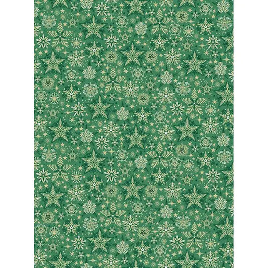 Christmas Patchwork Fabric - Good Tidings - Frosty Green – Truro Fabrics