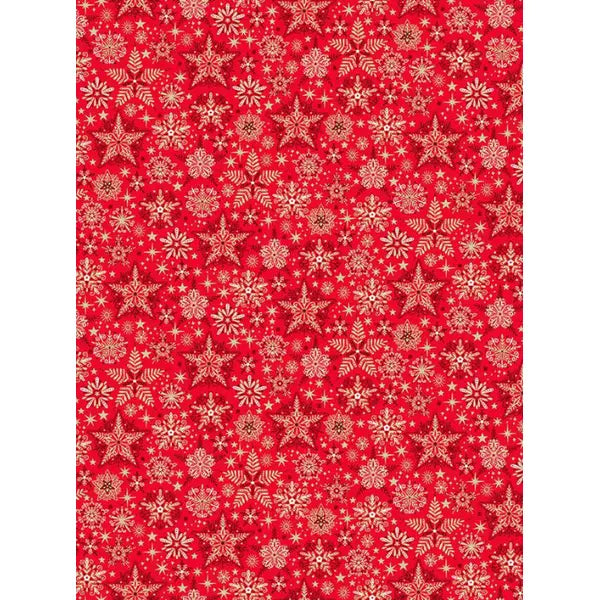 Christmas Patchwork Cotton - Good Tidings - Frosty Red – Truro Fabrics