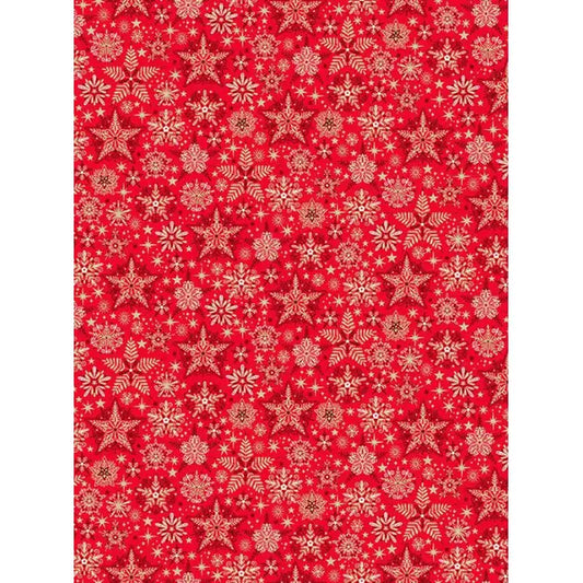 Christmas Patchwork Cotton - Good Tidings - Frosty Red – Truro Fabrics