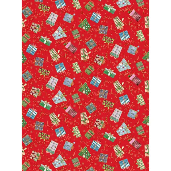 Christmas Patchwork Fabric - Jolly St Nick - Gifts Red – Truro Fabrics