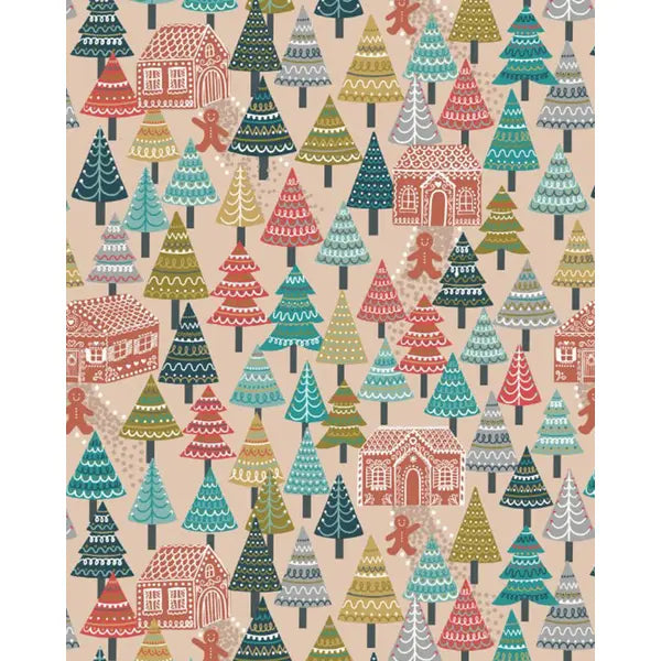 Christmas Patchwork Fabric - Gingerbread Season - Gingerbread Forest Butterscotc – Truro Fabrics