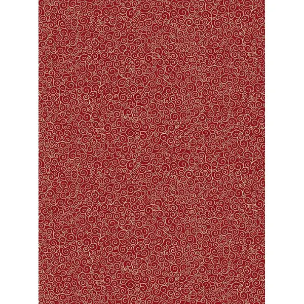 Christmas Patchwork Fabric - Good Tidings - Scroll Red – Truro Fabrics