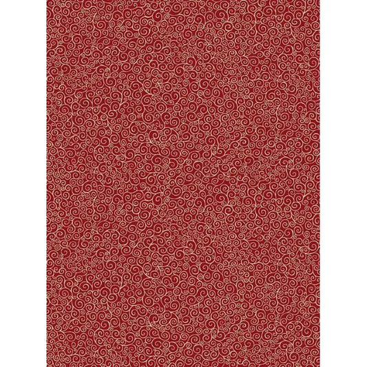 Christmas Patchwork Fabric - Good Tidings - Scroll Red – Truro Fabrics