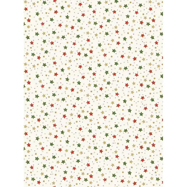 Christmas Patchwork Fabric - Jolly St Nick - Sparkle Cream – Truro Fabrics