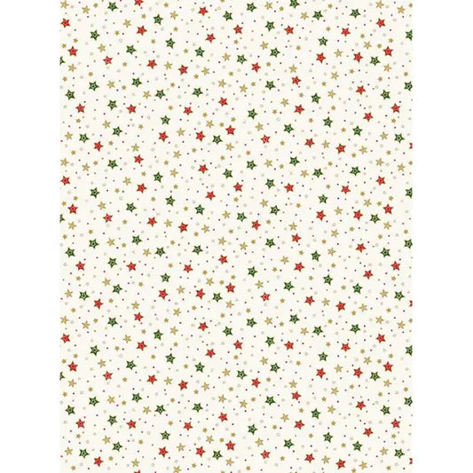 Christmas Patchwork Fabric - Jolly St Nick - Sparkle Cream – Truro Fabrics