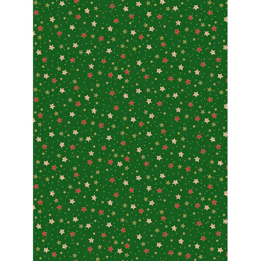 Christmas Patchwork Fabric - Jolly St Nick - Sparkle Green – Truro Fabrics