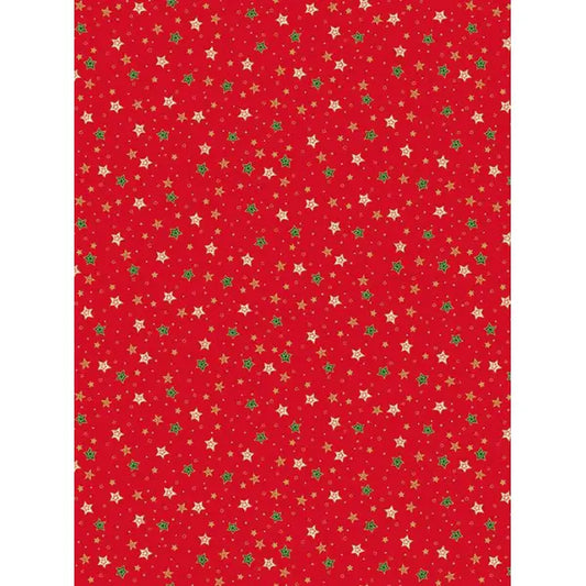 Christmas Patchwork Fabric - Jolly St Nick - Sparkle Red – Truro Fabrics