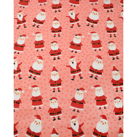 Christmas Poly Cotton Fabric - Smiley Santa Pink – Truro Fabrics