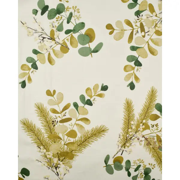 Christmas Teflon Tablecloth Fabric - Eucalyptus Sprig – view 2 – Truro Fabrics